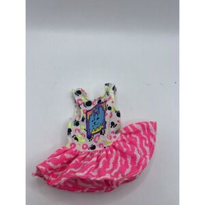 Barbie Skipper PET PALS 1991 Doll Dress Pink White Black‎ Yellow Puppy Dog